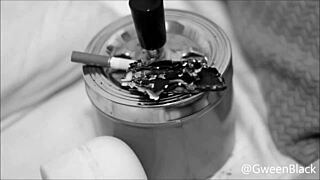 latina smoking greedily