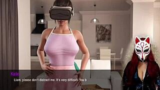 Kate in cosplay skirt upskirt scene from the game.