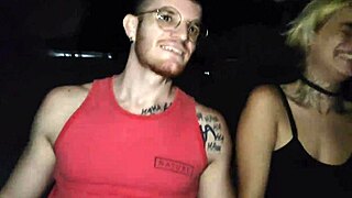 Gay couple engages in bareback sex with monster cocks inside the uber.