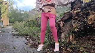 Outdoor Solo Masturbation Near Mountains Brings Intense Wet Orgasm