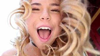 Teen Amateur Gets Facialized with Big Cock Outdoor