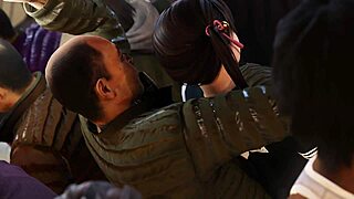 Koharu Bent Over for Blowjob and Cum on Train.