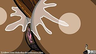 big booty black BBW TAKES huge COCK up her ASS in cartoon style