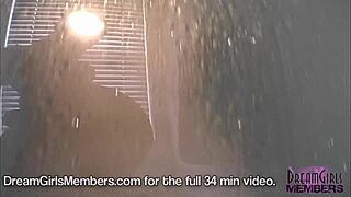 Cute amateur strips in the shower, flaunting her big ass.