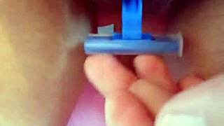 Exploring alternative masturbation techniques with a beautiful brunette