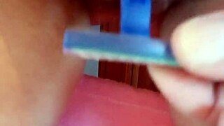 Exploring alternative masturbation techniques with a beautiful brunette