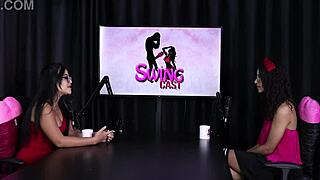 Transsexual Beauty in Red Lingerie Dominates and Submits for Clients