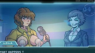 In star channel 34 part 89, the sexy brunette with big tits engages in hentai action with the redhead.