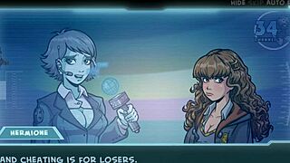 In star channel 34 part 89, the sexy brunette with big tits engages in hentai action with the redhead.