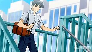 hey, this hentai has step siblings almost getting caught fucking in the pool outdoors.