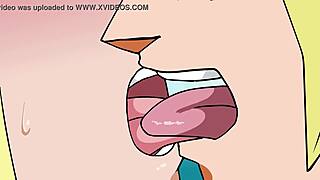 rescuing android 18 in hentai animation with big tits