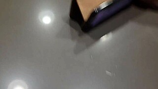 Blonde Babe Caught Fucking in Public Toilet and Gets Creampied by Her Partner!