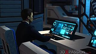 sexy young cuffed blonde fucked by shemale cyborg in sci-fi lab