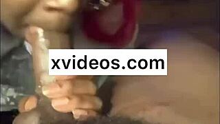 Is this ebony trans slut giving sloppy deepthroat to bbc?