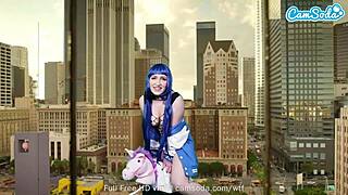 I'm Lizzie Love cosplaying as Hinata Hyuga from Naruto, masturbating on Sybian for intense orgasms