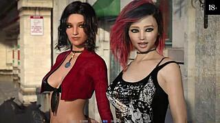 Petite girl in bikini plays rock star game.