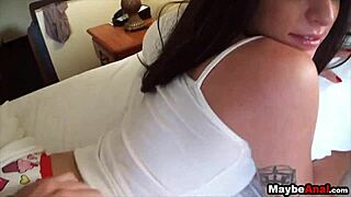 I watched this amateur brunette get dick in her butt