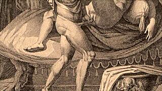 Vintage erotic illustration from antique anime hentai