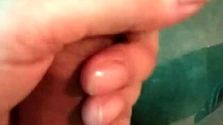 Amateur shows off his huge cock in solo homemade masturbation
