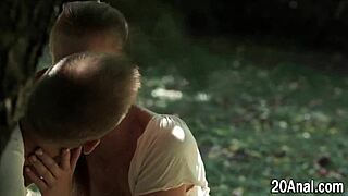 adorable teen gets her butt fucked outside by big cock