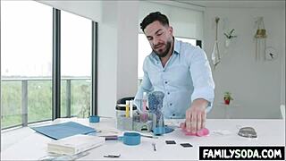 nerdy scientist stepsiblings with braces explore taboo desires in the lab