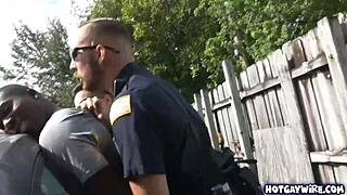 Two Police Officers Take Advantage Of This Black Guy. Intense Emotions In Office 3some.