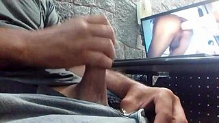 Boy enjoys solo masturbation session number thirty-four