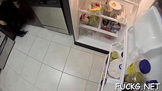 the teen slut rides the guy's cock while being spied on hidden cam with sloppy sucking