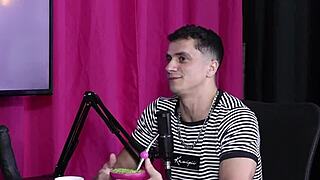 Brazilian beauty in sheer red lingerie sideways