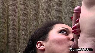 Naughty Model Receives Cumshot on Face and Swallows Load