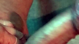 Amateur shows off his huge cock in solo homemade masturbation