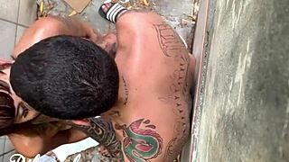 Risky outdoor fuck with big cock almost caught.