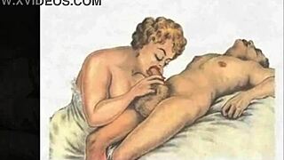 Adult content from the past drawn in erotic style