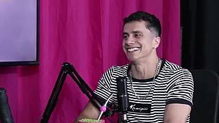 Brazilian beauty in sheer red lingerie sideways