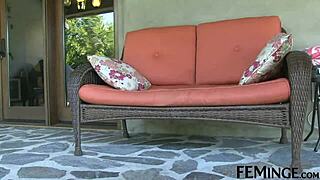 Stunning blonde licks friend's pussy