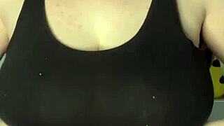 i's slapping my huge chubby tits on the desk, oops it's so fat and natural