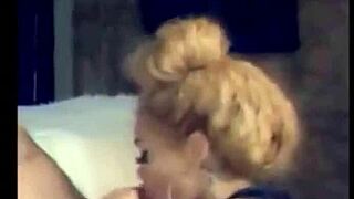 Freaky redbone shemale with big ass gets spanked and sucks monster cock!