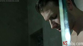 Wife cheats with small cock in shower, cuckold bathing scene.