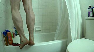 Angel lover enjoys a sexy bathing session in the shower with her latina partner