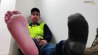 Step gay dad escapes into foot fetish dreams
