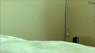 blonde getting a huge cumshot after quick blowjob and fucking, all covered in cum