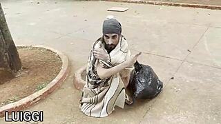 i suck that homeless guy's huge cock so good