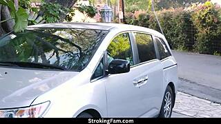 Ellie Eilish and Tiffany Fox ride Calvin Hardy in the convertible