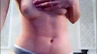 k blonde teen 18+ in panties flaunts perfect little tits and ass for play