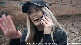 Picked up blonde rides cock hard 😈