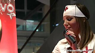 nurse in hospital does striptease and sucks patient