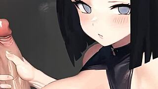 Hinata Delivers Intense Handjob to Huge Cock from POV!