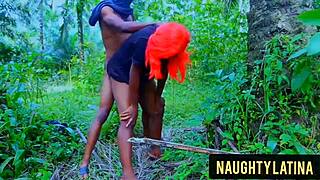 African naughty latina fucks ex boyfriend in bush loves missionary and doggy sex