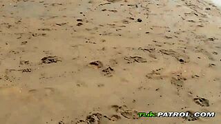 little asian whore eagerly pleases a white sex tourist with raw passion in thai streets