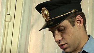 Latino Twink in Police Uniform Receives Hardcore Blowjob, Bondage, and Bukkake Cumshot Facial